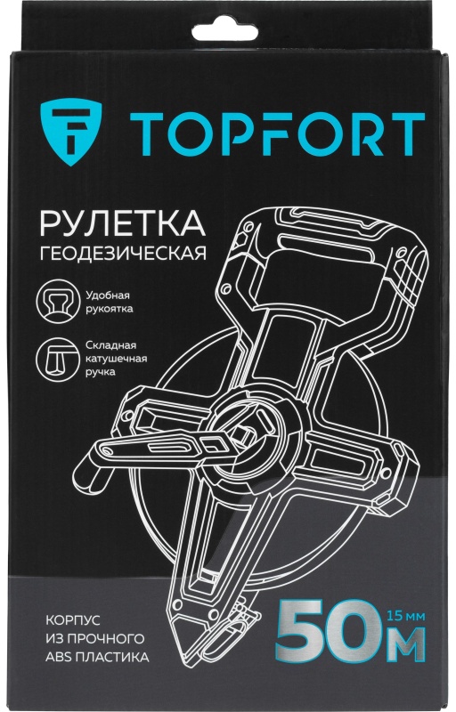 Рулетка геодезическая TOPFORT Geo 50 м х 15 мм (2019142)
