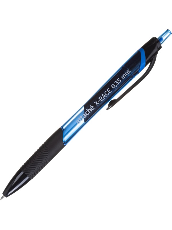 Ручка шариковая автомат. Attache X-Race лин 0,35мм масл, с манж,синяя
