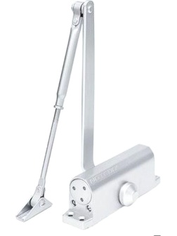 Доводчик дверной NOTEDO DC-080-НО с фиксатором SILVER 60-120 кг серебр.(10)