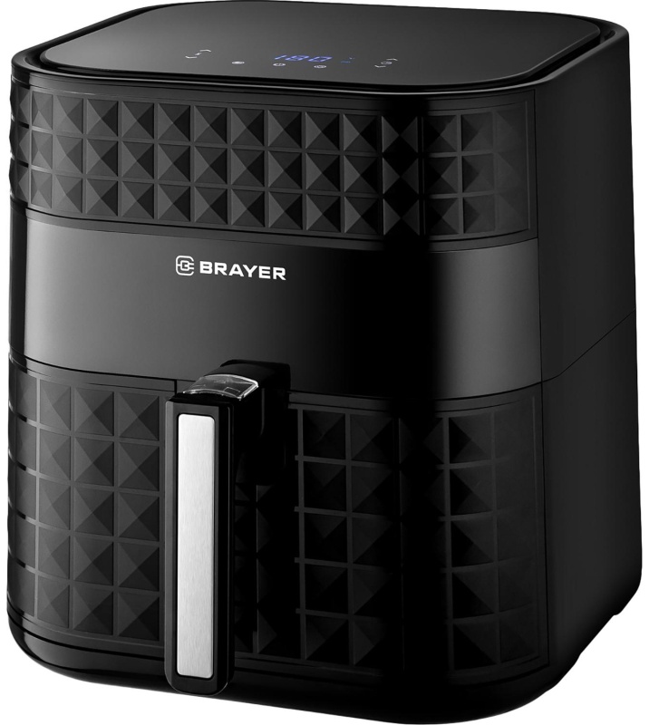 Аэрогриль BRAYER 2035BR,1800Вт,6 л, t. 200С, съем.корз,таймер,LCD, 7 прогр