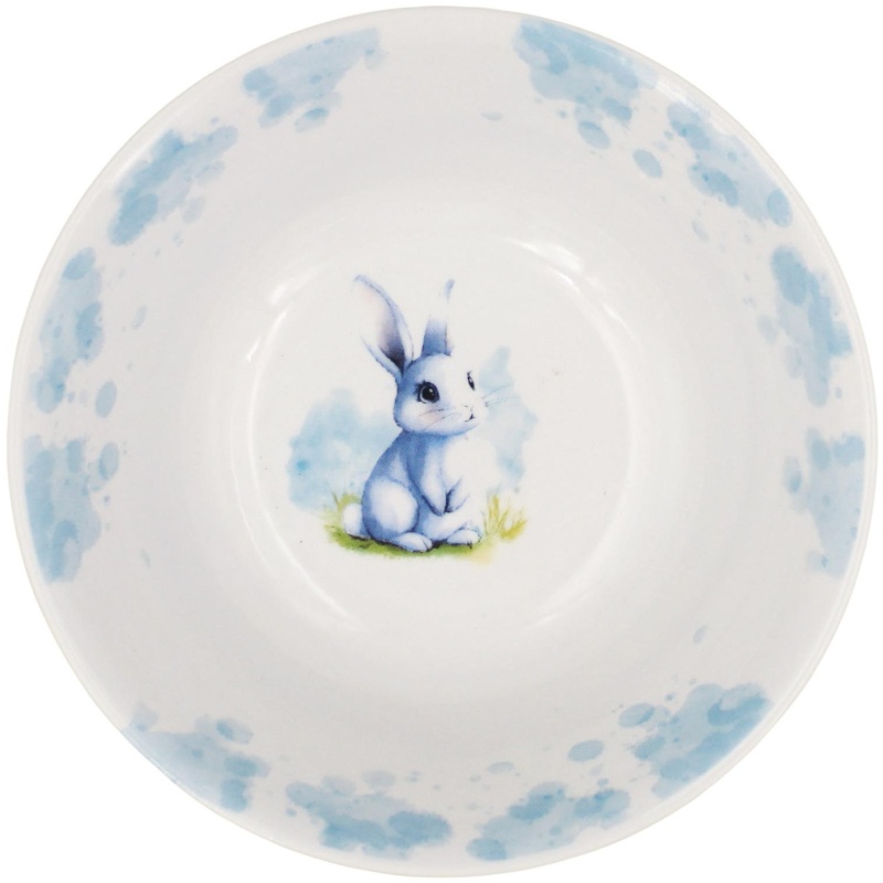 Салатник 360 мл Круглый Зайка голубой 40 шт/уп
