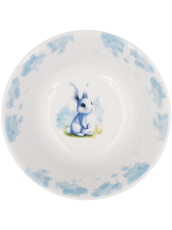 Салатник 360 мл Круглый Зайка голубой 40 шт/уп