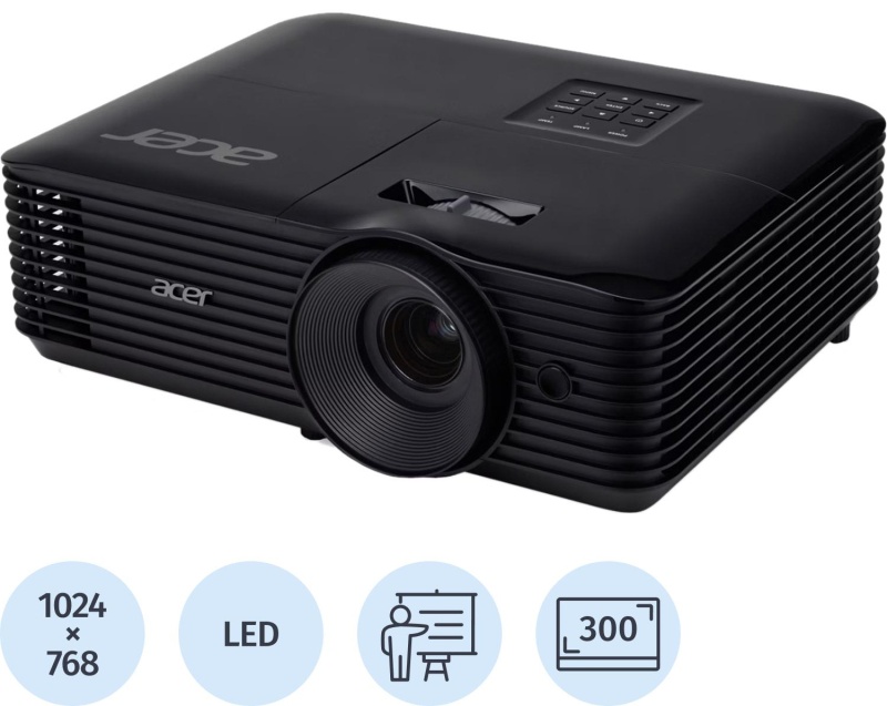 Проектор Acer X1228H, DLP 3D, XGA, 4500Lm, 20000/1, HDMI (MR.JTHCD.001)