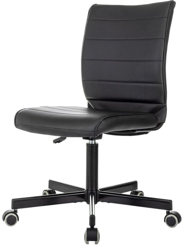 Кресло VB_EChair 303 PU черный эко.кожа крестов. металл черный