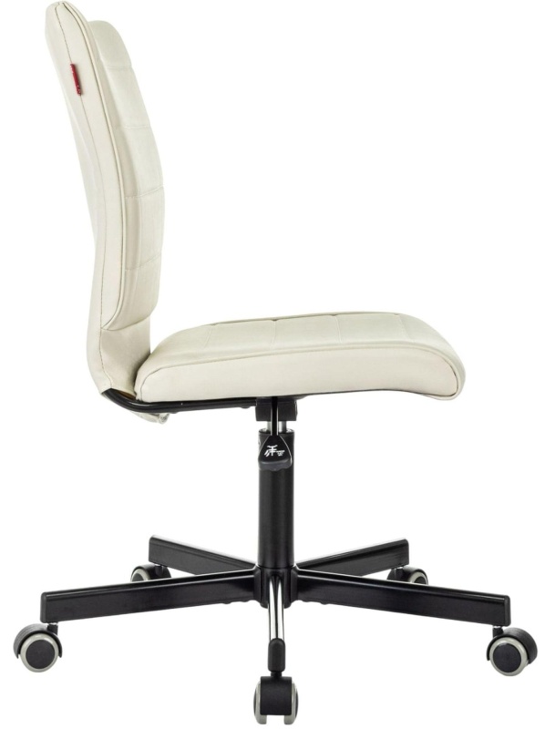 Кресло VB_EChair 303 PU слоновая кость эко.кожа крестов. металл черный