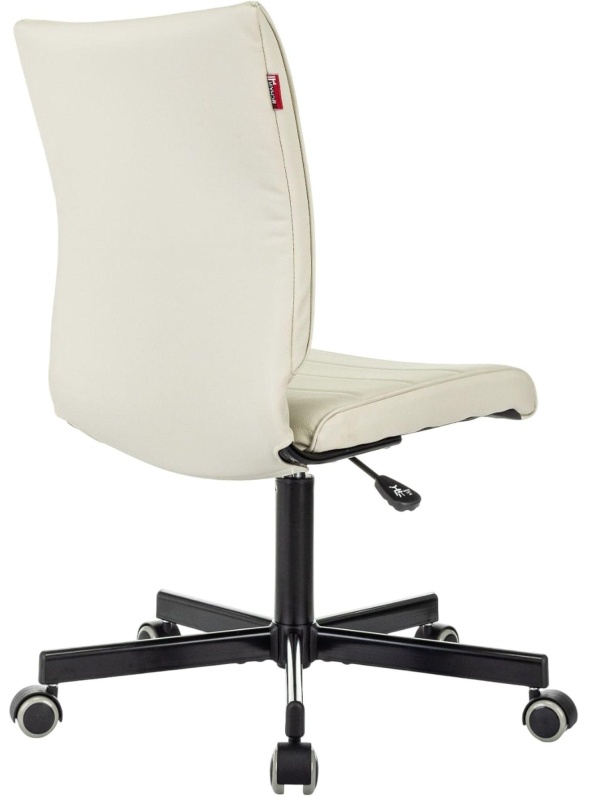 Кресло VB_EChair 303 PU слоновая кость эко.кожа крестов. металл черный