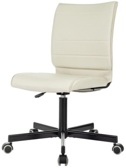 Кресло VB_EChair 303 PU слоновая кость эко.кожа крестов. металл черный