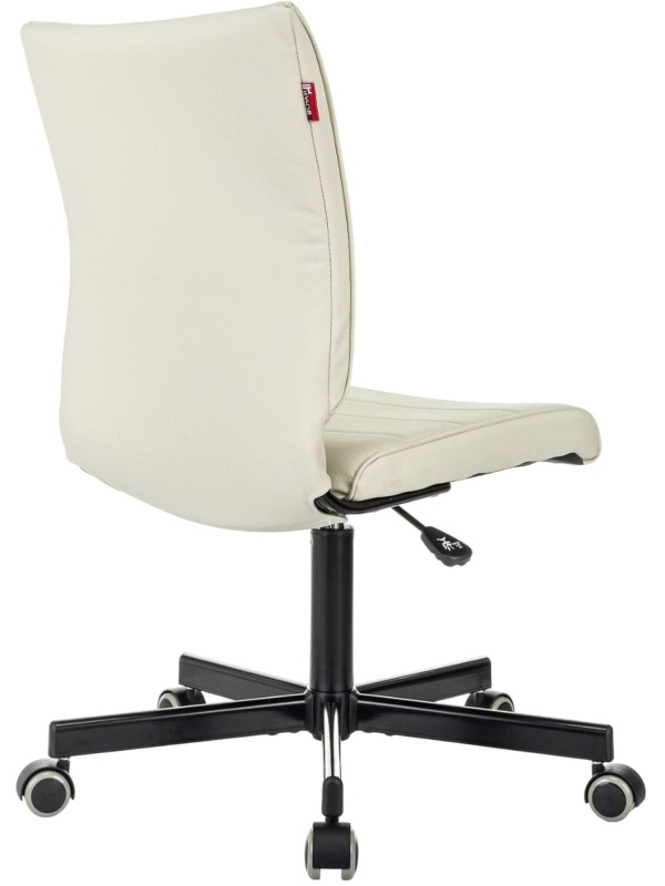 Кресло VB_EChair 303 PU слоновая кость эко.кожа крестов. металл черный