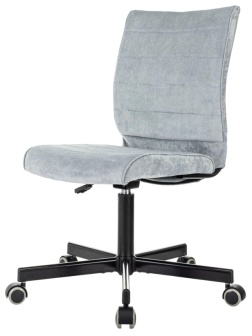 Кресло VB_EChair 303 серо-голубой Light-28 крестов. металл черный