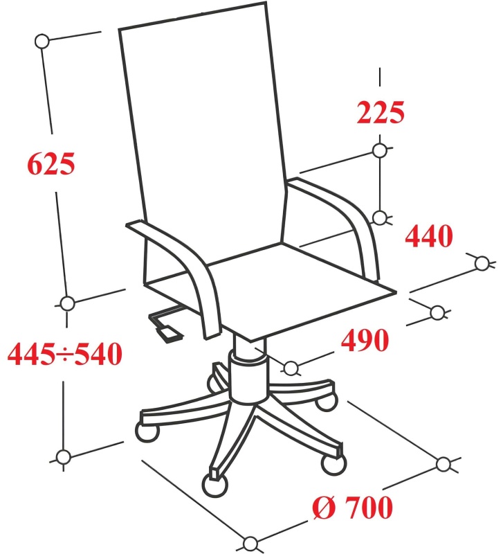 Кресло VB_EChair 602 PU черный эко.кожа крестов. пластик