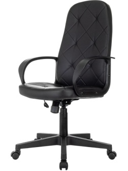 Кресло VB_EChair 602 PU черный эко.кожа крестов. пластик