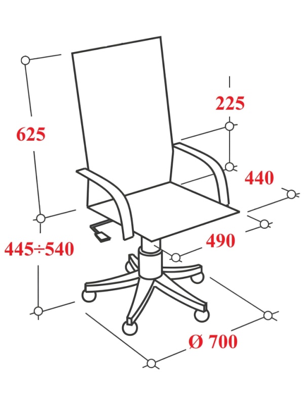 Кресло VB_EChair 602 PU черный эко.кожа крестов. пластик