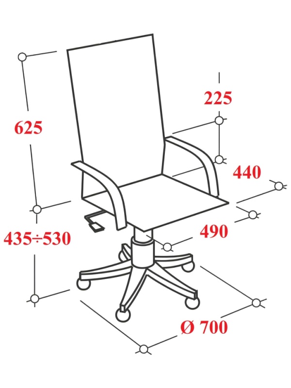 Кресло VB_EChair 659LT PU черный эко.кожа крестов. пластик
