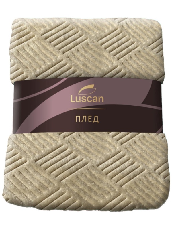 Плед микрофибра Luscan, фактура бежевый 200х220