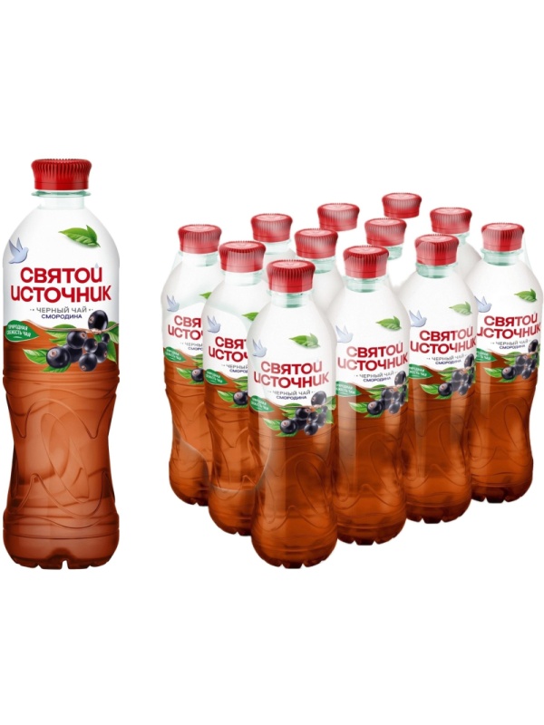 Чай холодный Святой Источник чёрный, чёрная смородина 0,5л