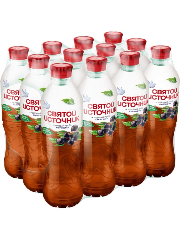 Чай холодный Святой Источник чёрный, чёрная смородина 0,5л