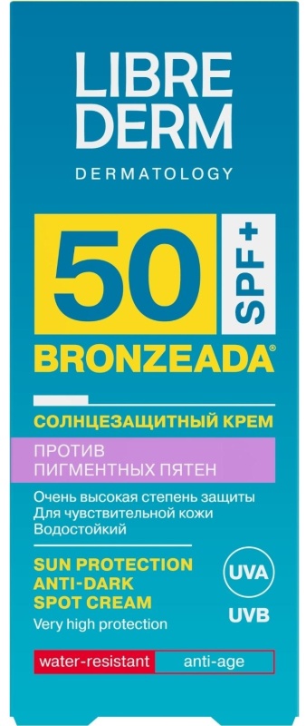 Крем солнцезащитный LIBREDERM BRONZEADA против пигментных пятен SPF50 50 мл