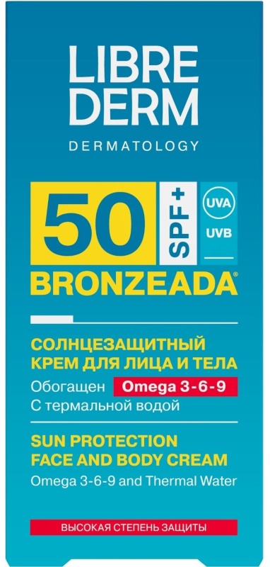 Крем солнцезащитный LIBREDERM BRONZEADA с Омега3-6-9 и терм вод SPF50 150мл