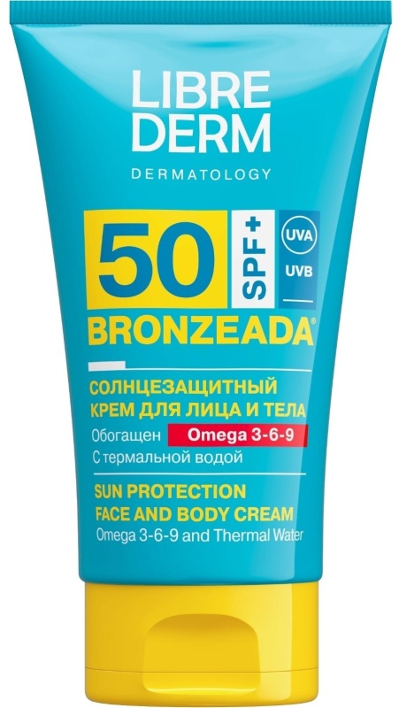 Крем солнцезащитный LIBREDERM BRONZEADA с Омега3-6-9 и терм вод SPF50 150мл