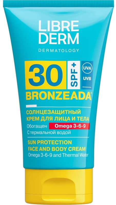 Крем солнцезащитный LIBREDERM BRONZEADA с Омега3-6-9 и терм вод SPF30 150мл