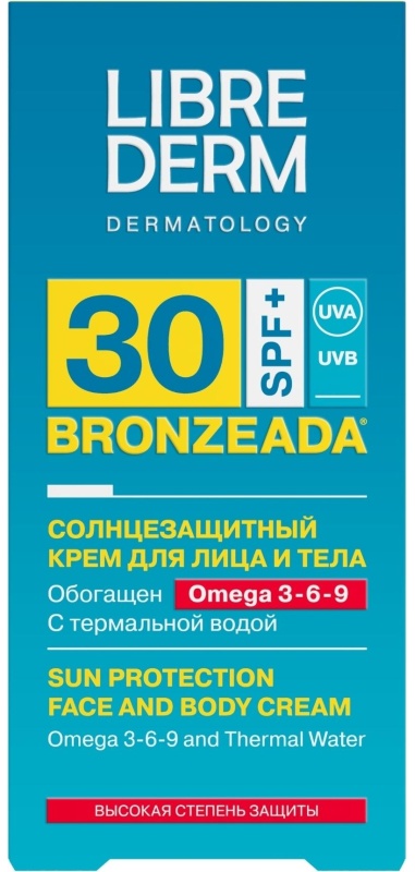 Крем солнцезащитный LIBREDERM BRONZEADA с Омега3-6-9 и терм вод SPF30 150мл