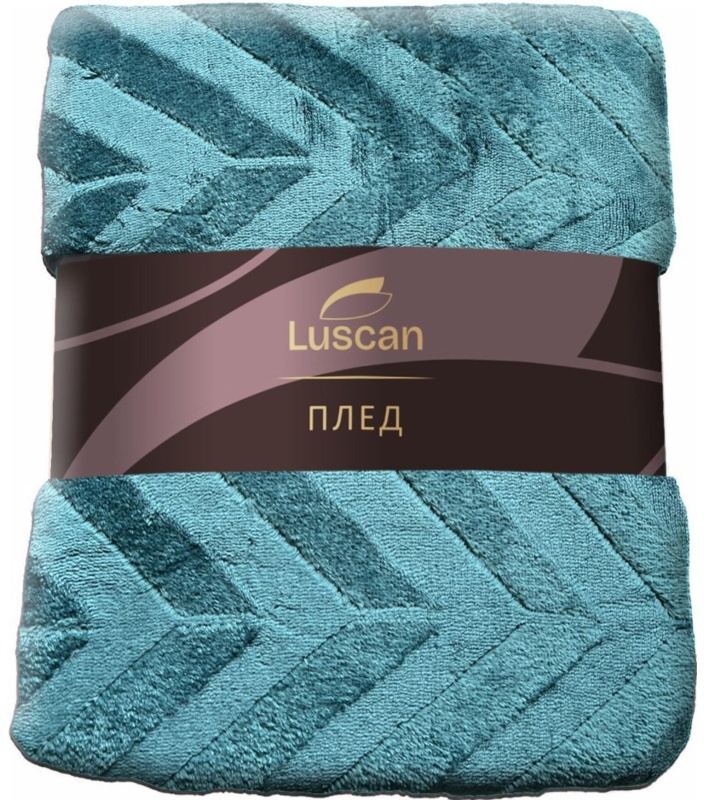 Плед микрофибра Luscan, фактура изумрудный 150x200