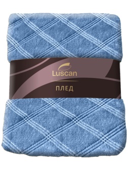 Плед микрофибра Luscan, фактура синий 150x200