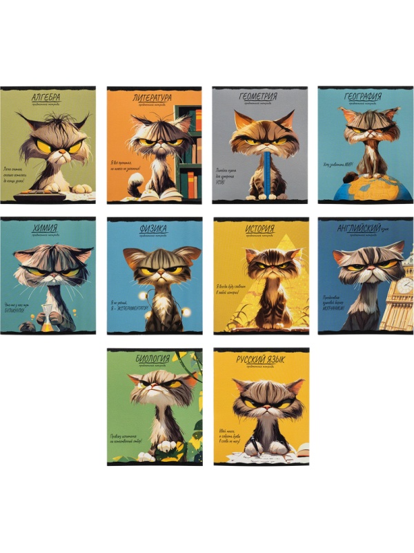 Тетрадь предметная 48л. 'ПРО ХВОСТ', набор 10 шт.,48-2736