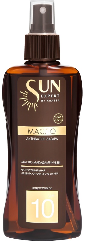 Масло Активатор для загара SPF 10, 180 мл с маслом Макадамии