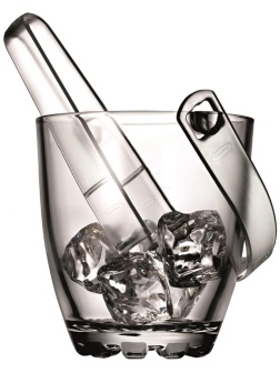 Ведро для льда 0,9 л. стекло d=12 см.,с пласт.щипцами Сильвана 6шт/уп 3502