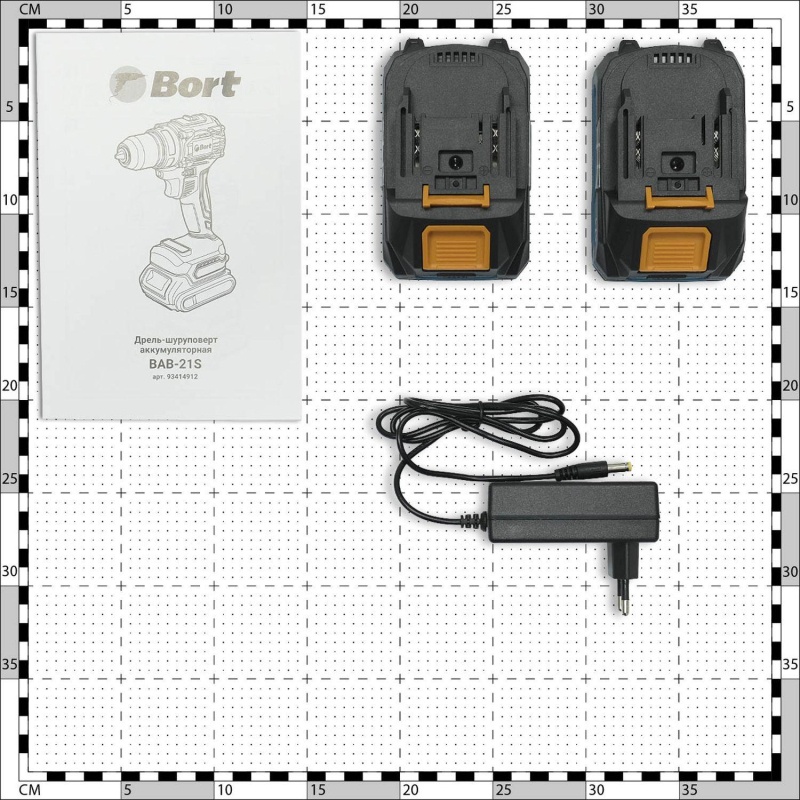 Дрель-шуруповерт аккумуляторная Bort BAB-21S (2x2Ач+ЗУ) (93414912)