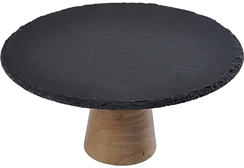 Подставка для торта d=25 см. h=12,5 см. черная, сланец MGprof  73536