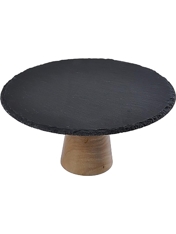 Подставка для торта d=25 см. h=12,5 см. черная, сланец MGprof  73536