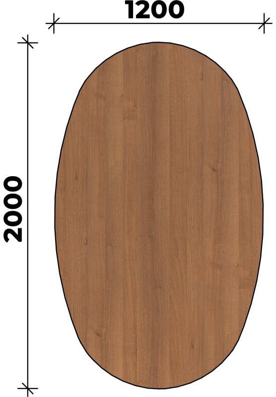 Стол Easy One 22-22 для переговоров орех new 2000 скругл