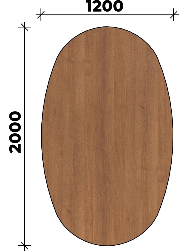 Стол Easy One 22-22 для переговоров орех new 2000 скругл