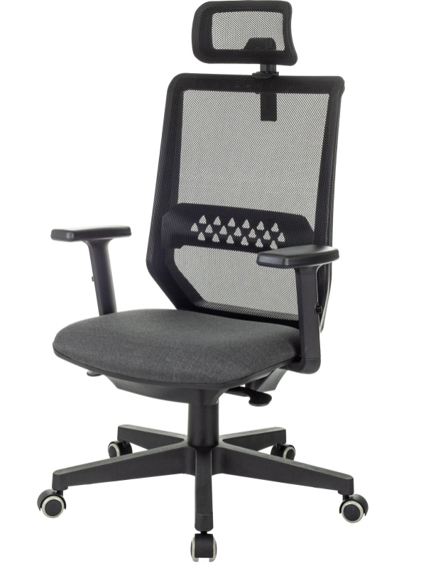 Кресло VB_EChair 663 TC-H черный TW-01 38-418 сетка/ткань
