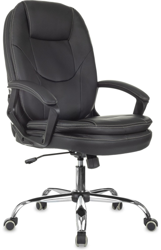 Кресло VB_EChair 668 TPU/SL черный экокожа крестов.металл хром