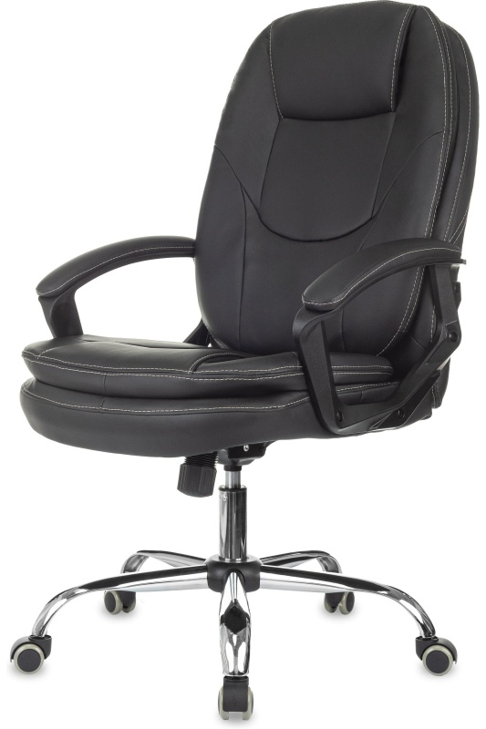 Кресло VB_EChair 668 TPU/SL черный экокожа крестов.металл хром