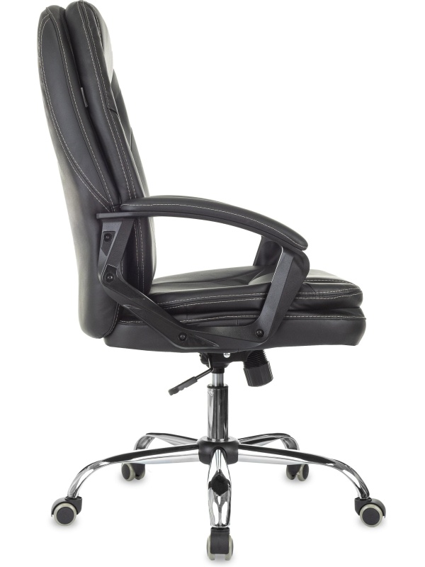 Кресло VB_EChair 668 TPU/SL черный экокожа крестов.металл хром