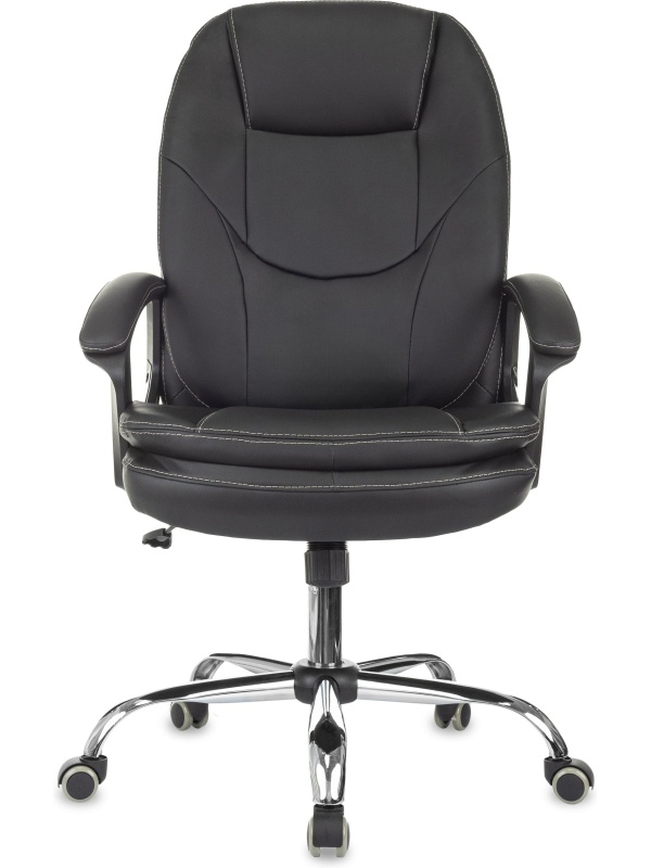 Кресло VB_EChair 668 TPU/SL черный экокожа крестов.металл хром