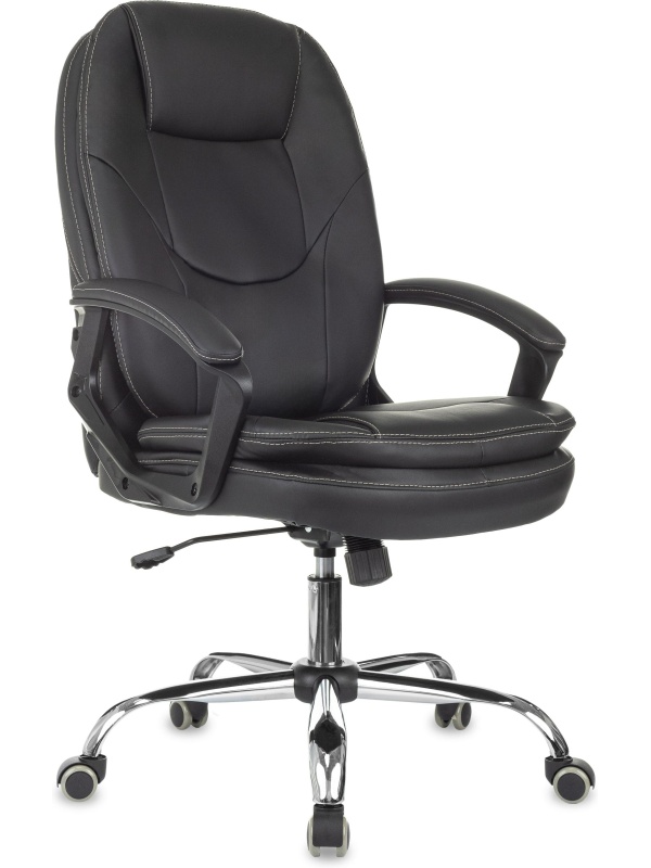 Кресло VB_EChair 668 TPU/SL черный экокожа крестов.металл хром