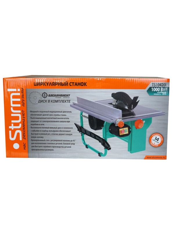 Станок распиловочный циркулярный настольн. Sturm! 1кВт,d200x16мм (TS10420I)