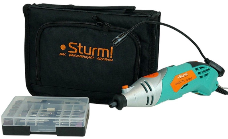 Гравер сетевой Sturm! гибкий вал, подсветка, 120 предметов (GM2317FL)