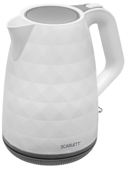 УЦЕНКА - Чайник электрический Scarlett SC-EK18P49, 1,7л, 2200Вт, пластик, белый