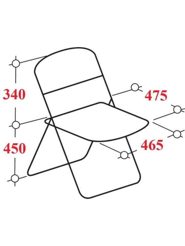 Стул складной UT_ FOLDER (mod. 3022G) кожзам черный/черный (1шт/уп)