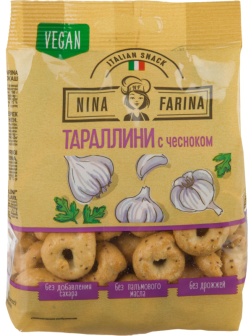Сушки Тараллини Nina Farina с чесноком, 180г