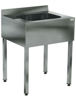 Ванна моечная цельнотянутая односекционная КОБОР ВМЦФ/1-60/60