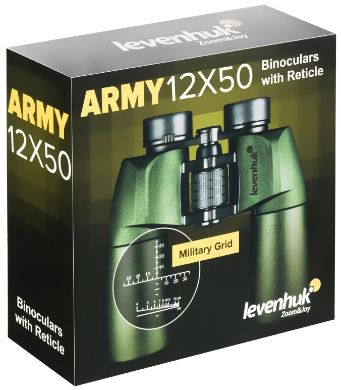 Бинокль Levenhuk Army 12x50 с сеткой, 81935