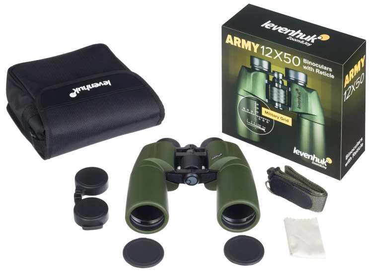 Бинокль Levenhuk Army 12x50 с сеткой, 81935