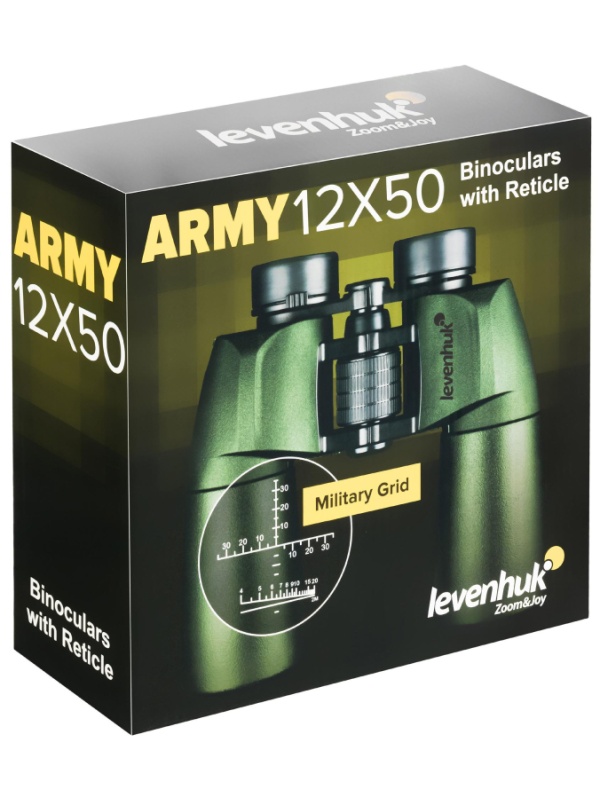 Бинокль Levenhuk Army 12x50 с сеткой, 81935